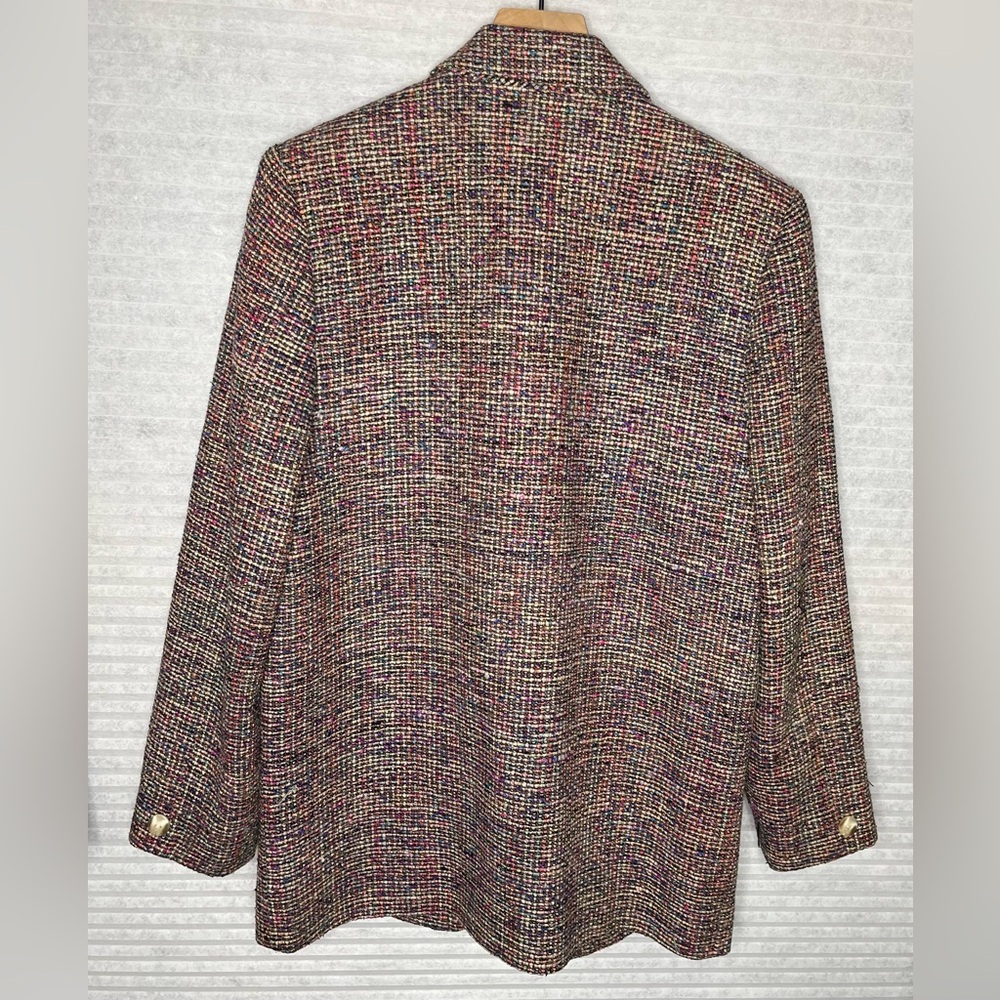 AMBIANCE New York Vintage Tweed Silk Women’s Blazer Jacket multicolor size M - Picture 11 of 14